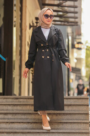 Black Hijab Trenchcoat 5571S - 2