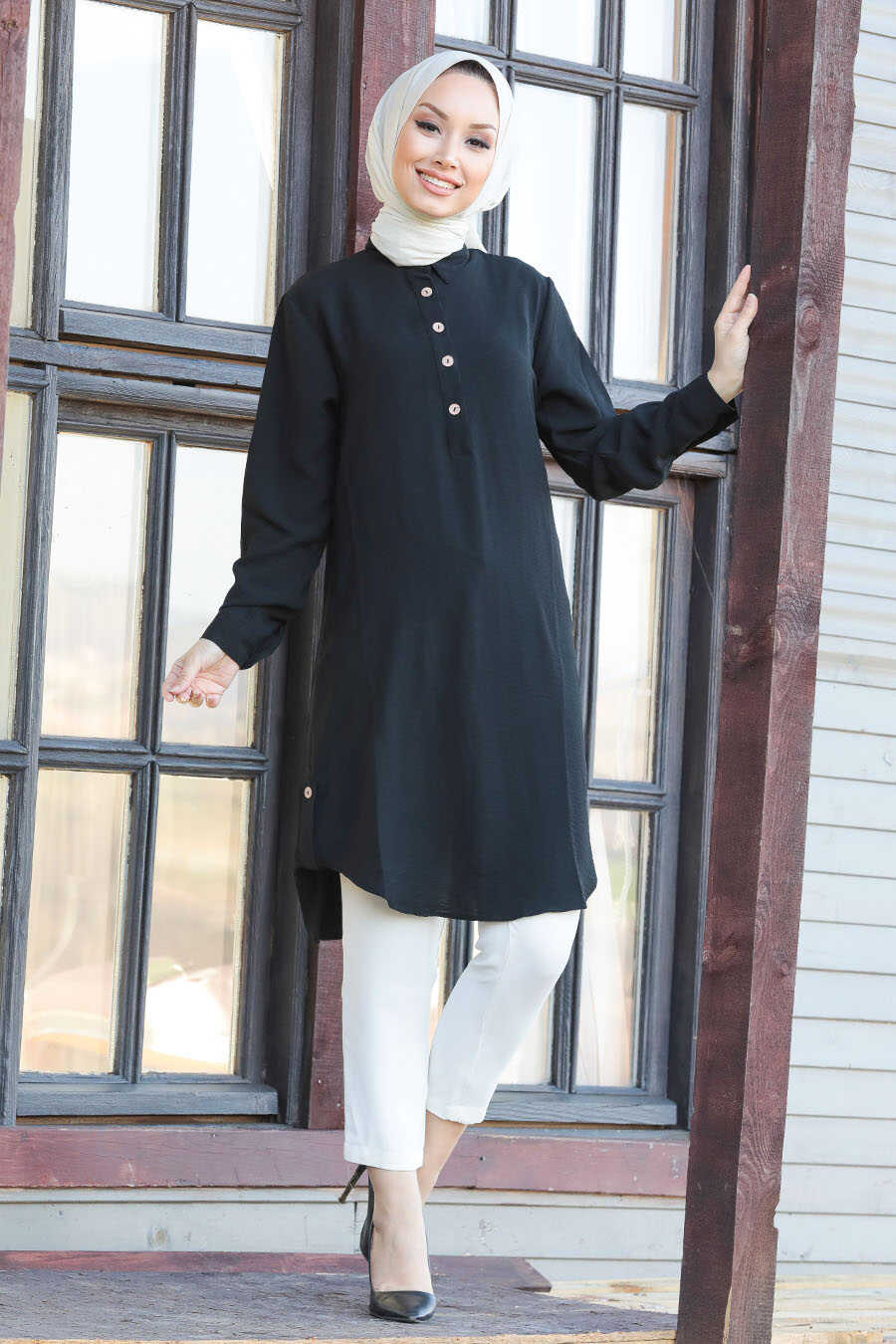 Black Hijab Tunic 1145S - Neva-style.com