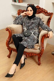 Black Hijab Tunic 11524S - 3