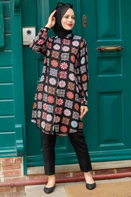 Black Hijab Tunic 11544S - 2