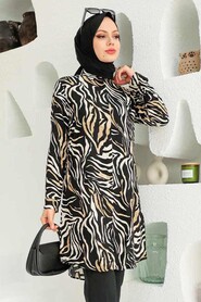 Black Hijab Tunic 11551S - 1
