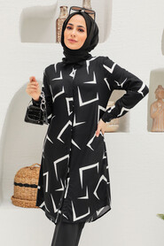 Black Hijab Tunic 11582S - 1