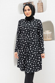 Black Hijab Tunic 11585S - 1