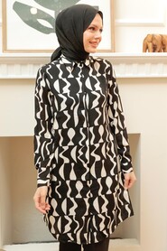 Black Hijab Tunic 11589S - 1