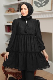 Black Hijab Tunic 1342S - 1
