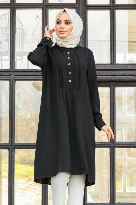 Black Hijab Tunic 20128S - Neva-style.com