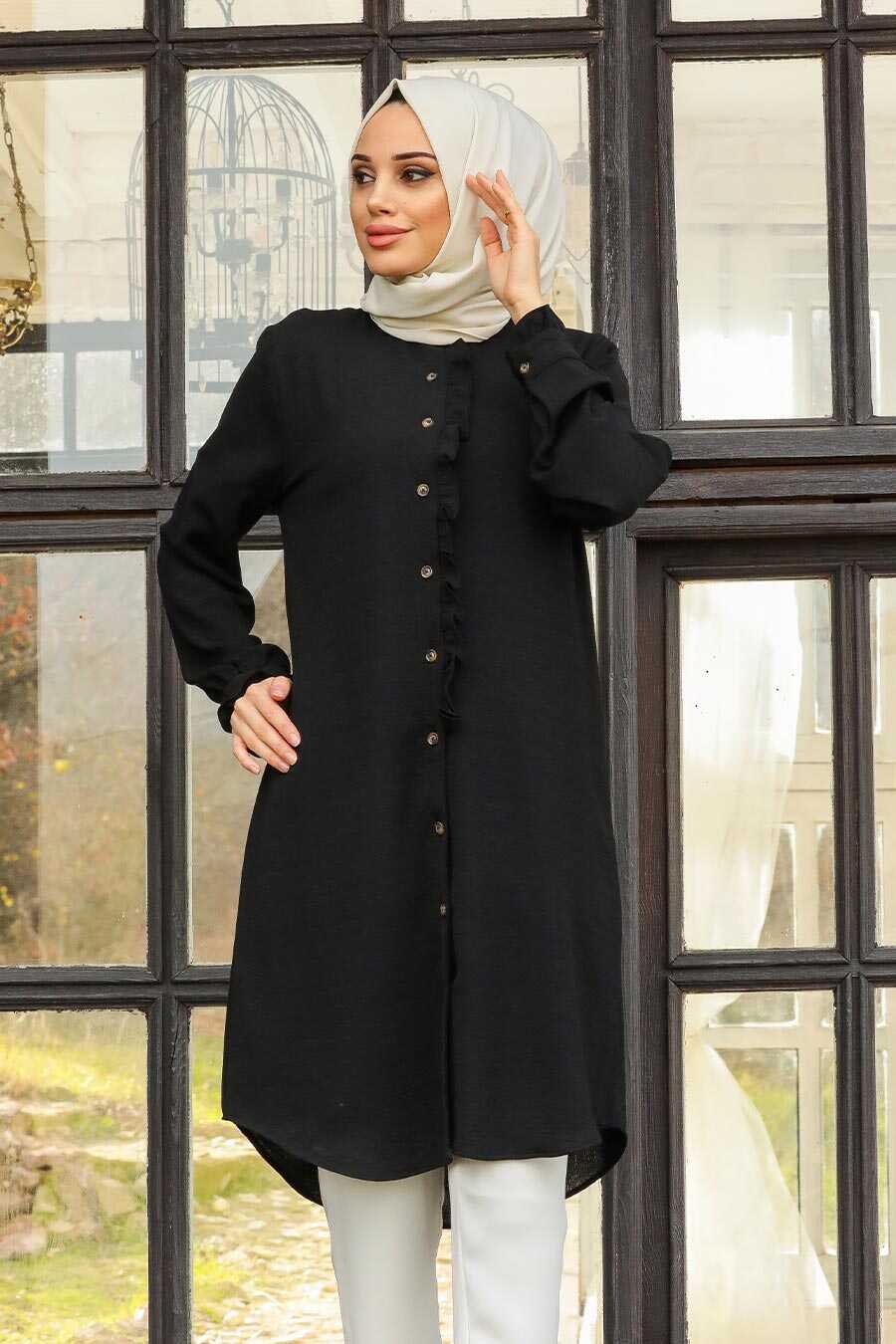 Black Hijab Tunic 20176S - Neva-style.com
