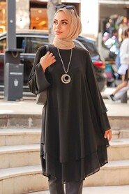 Black Hijab Tunic 2443S - 2