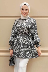 Black Hijab Tunic 2445S - NEVA STYLE