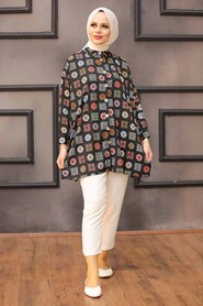 Black Hijab Tunic 27322S - 1