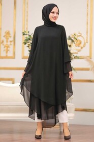 Black Hijab Tunic 33170S - Thumbnail
