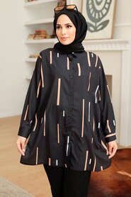 Black Hijab Tunic 34241S - 1