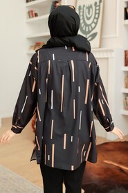 Black Hijab Tunic 34241S - 4