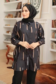 Black Hijab Tunic 34241S - 3