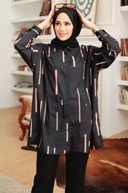 Black Hijab Tunic 34241S - 2