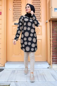 Black Hijab Tunic 358111S - 1
