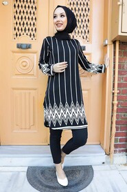 Black Hijab Tunic 358120S - 1