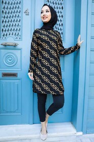 Black Hijab Tunic 358124S - 1