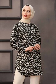 Black Hijab Tunic 35813S - 1