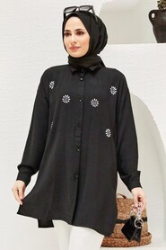 Black Hijab Tunic 3792S - 2