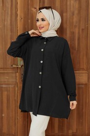 Black Hijab Tunic 3793S - 2
