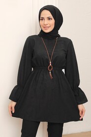 Black Hijab Tunic 40461S - 2