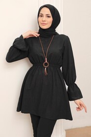 Black Hijab Tunic 40461S - 1
