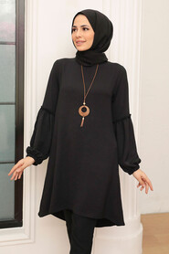 Black Hijab Tunic 40661S - 3