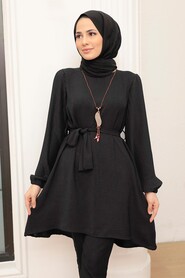 Black Hijab Tunic 41022S - 1