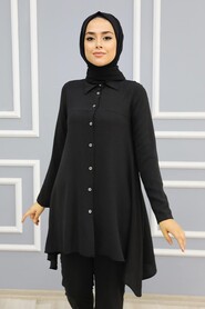 Black Hijab Tunic 4601S - 2
