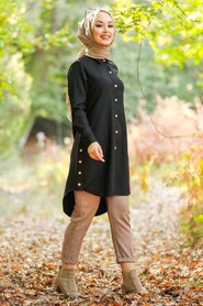 Black Hijab Tunic 4650S - 2