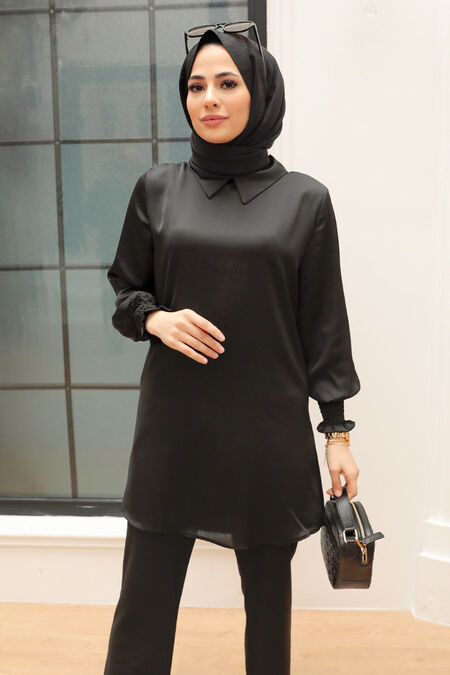 Black Hijab Tunic 56860S - NEVA STYLE