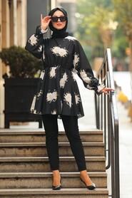 Black Hijab Tunic 61390S - 2
