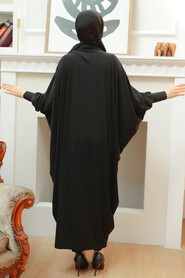Black Hijab Turkish Abaya 15001S - 3