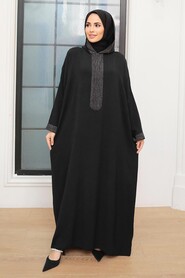 Black Hijab Turkish Abaya 7683S - 4