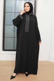 Black Hijab Turkish Abaya 7683S - 5
