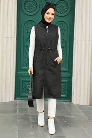 Black Hijab Vest 35743S - 2