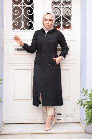 Black Hijad Coat 539S - 2