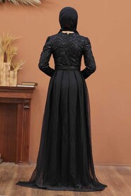 Black Hijab Evening Dress 196711S - 2