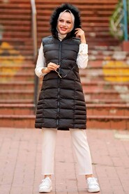 Black Hijab İnflatable Vest 1363S - 1