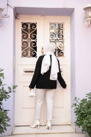 Black Modest Knit Sweater Tunic 55551S - 3