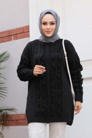 Black Knit Modest Sweater Tunic 87703S - 2