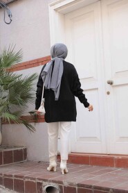 Black Knit Modest Sweater Tunic 87703S - 3