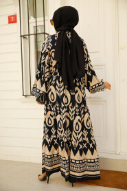 Black Maxi Dress With Long Sleeve 10259S - 3