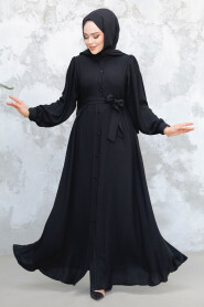Black Modest Abaya 45277S - 1