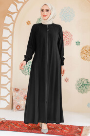 Black Modest Abaya 45294S - 2