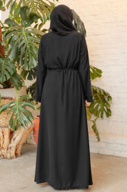 Black Modest Abaya For Women 29103S - 3