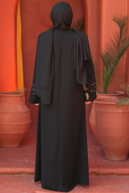 Black Modest Abaya For Women 29107S - 4