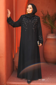 Black Modest Abaya For Women 29107S - 3