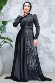 Black Modest Bridesmaid Dress 4303S - 2